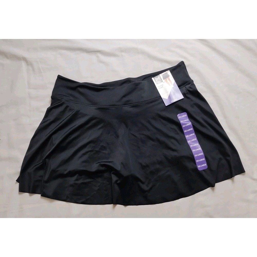 Member's Mark Tennis Skort Women's XXL Black Pleated Skirt Shorts & Pockets NEW